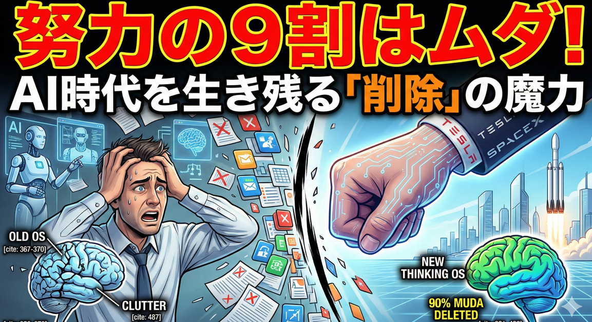 「こんなに頑張っているのに…」人生が変わらない本当の理由と、世界一の大富豪イーロン・マスクの『天才のOS』を自分の脳にインストールする具体的なアルゴリズム６つとは？ 2026年３月０１日 19:00 更新